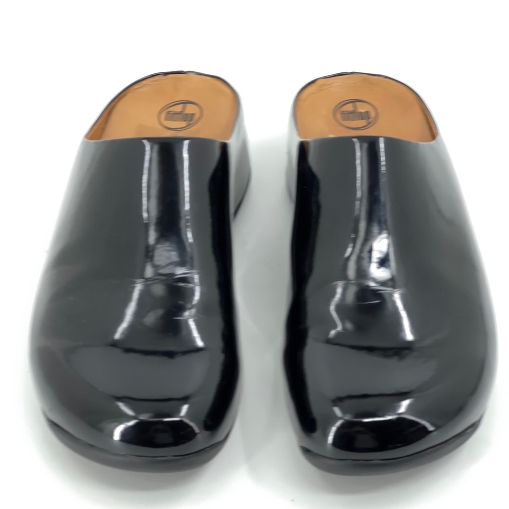 FitFlop Women'sSize 8 Shuv Patent Clogs Black Slip On Comfort Shoes